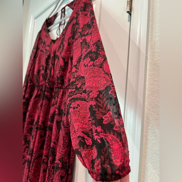 Torrid Paisley Tea Length Open Back A-Line Dress Size 1X (14/16) - Picture 7 of 11